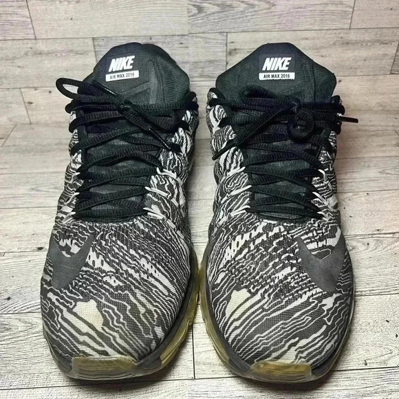 Nike Air Max 2016 Print Shoes Black White Reflective Zebra  Running Shoe-11 - Picture 3 of 9